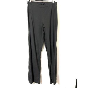 EILEEN FISHER Pants Women 4 Black Linen Blend Straight Leg‎ Side Zip Workwear